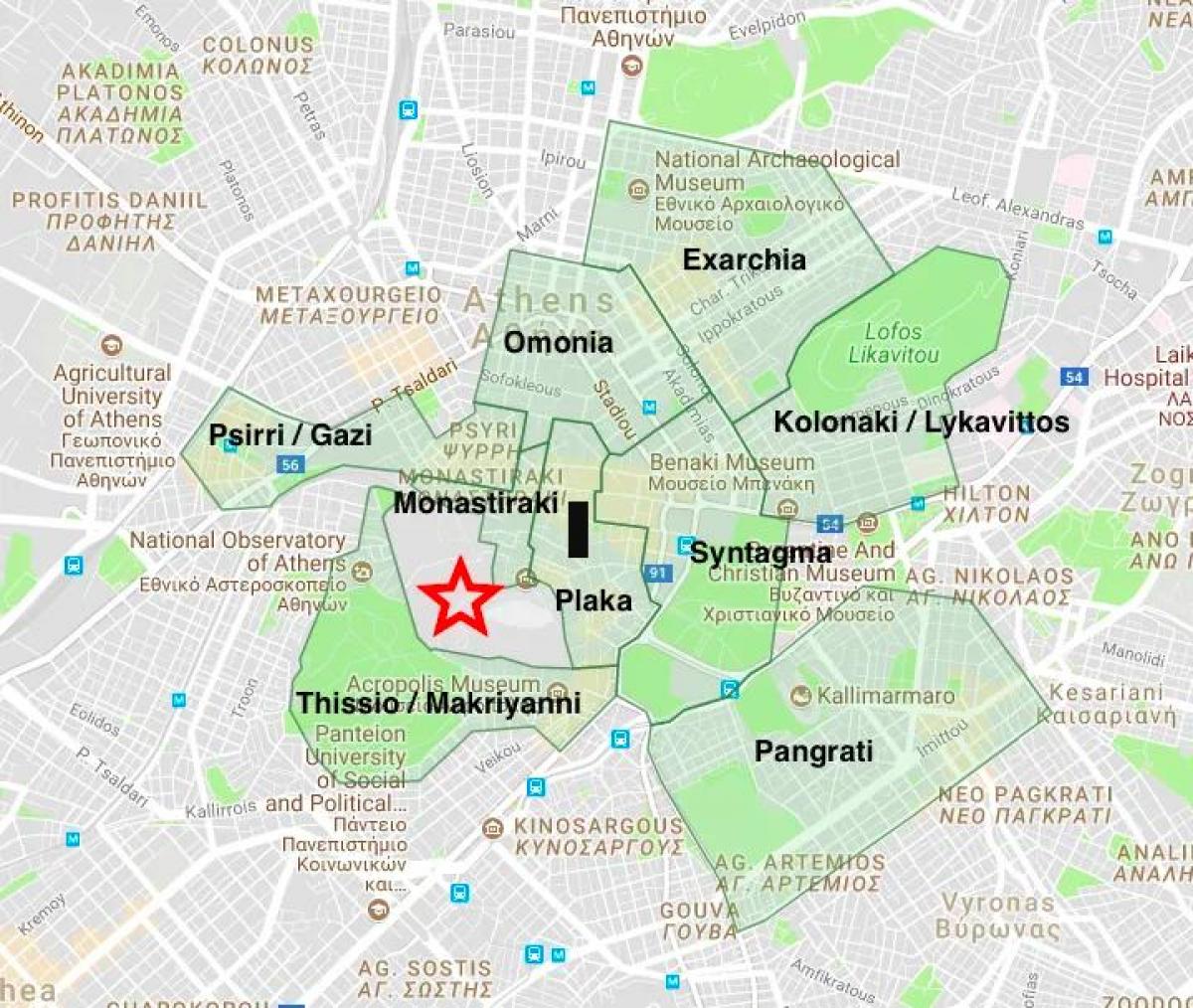 Athens neighborhoods map