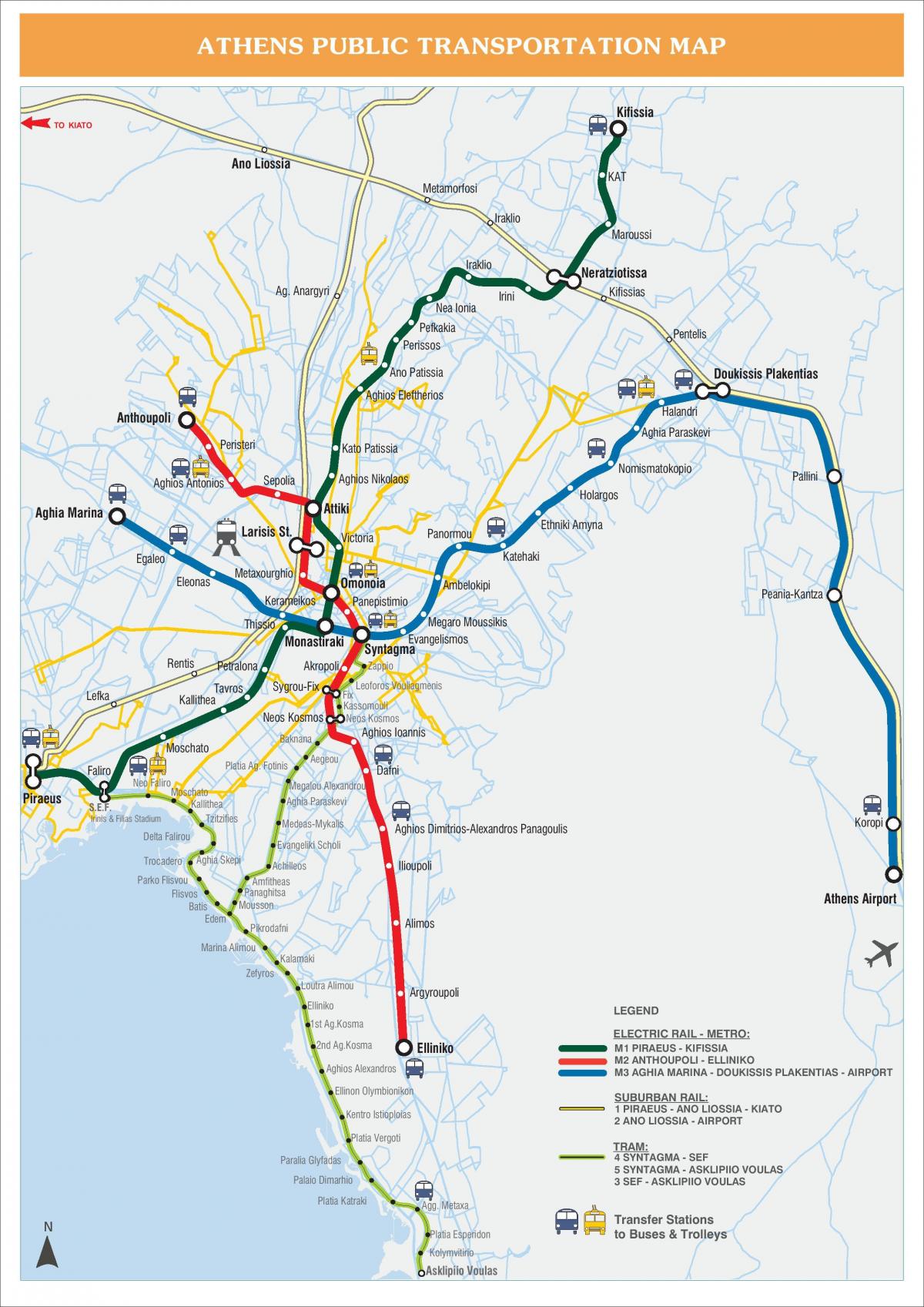 Athens transportation map