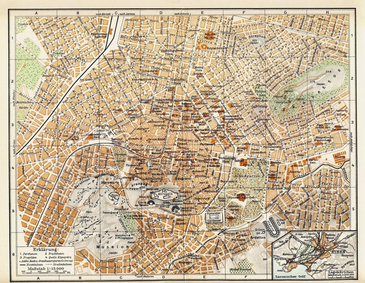 Athens antique map