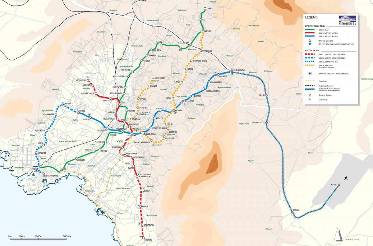 Athens zones map
