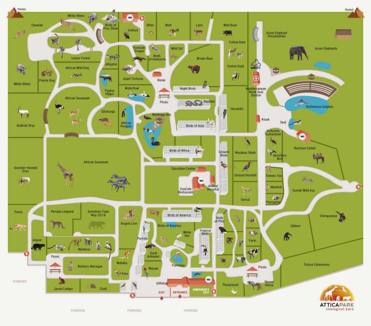Athens zoo park map